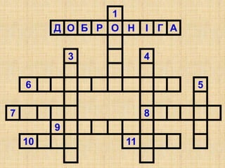 1
Д О Б Р О Н І Г А
3 4
6 5
7 8
9
10 11
 