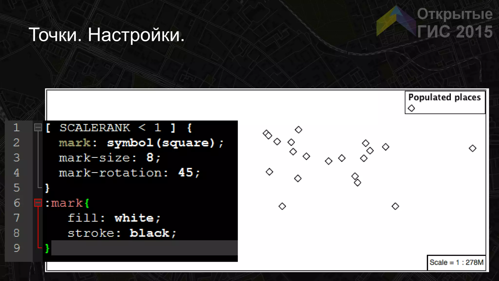 Точки. Настройки.
 