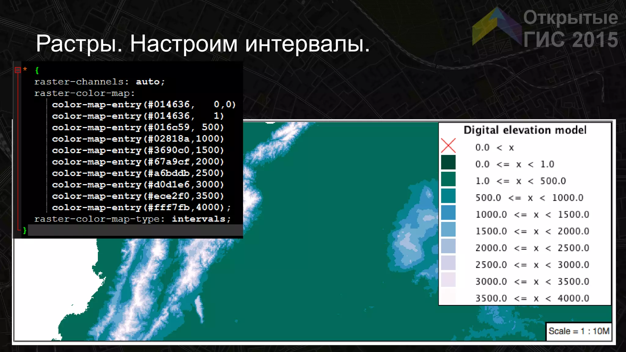 Растры. Настроим интервалы.
 