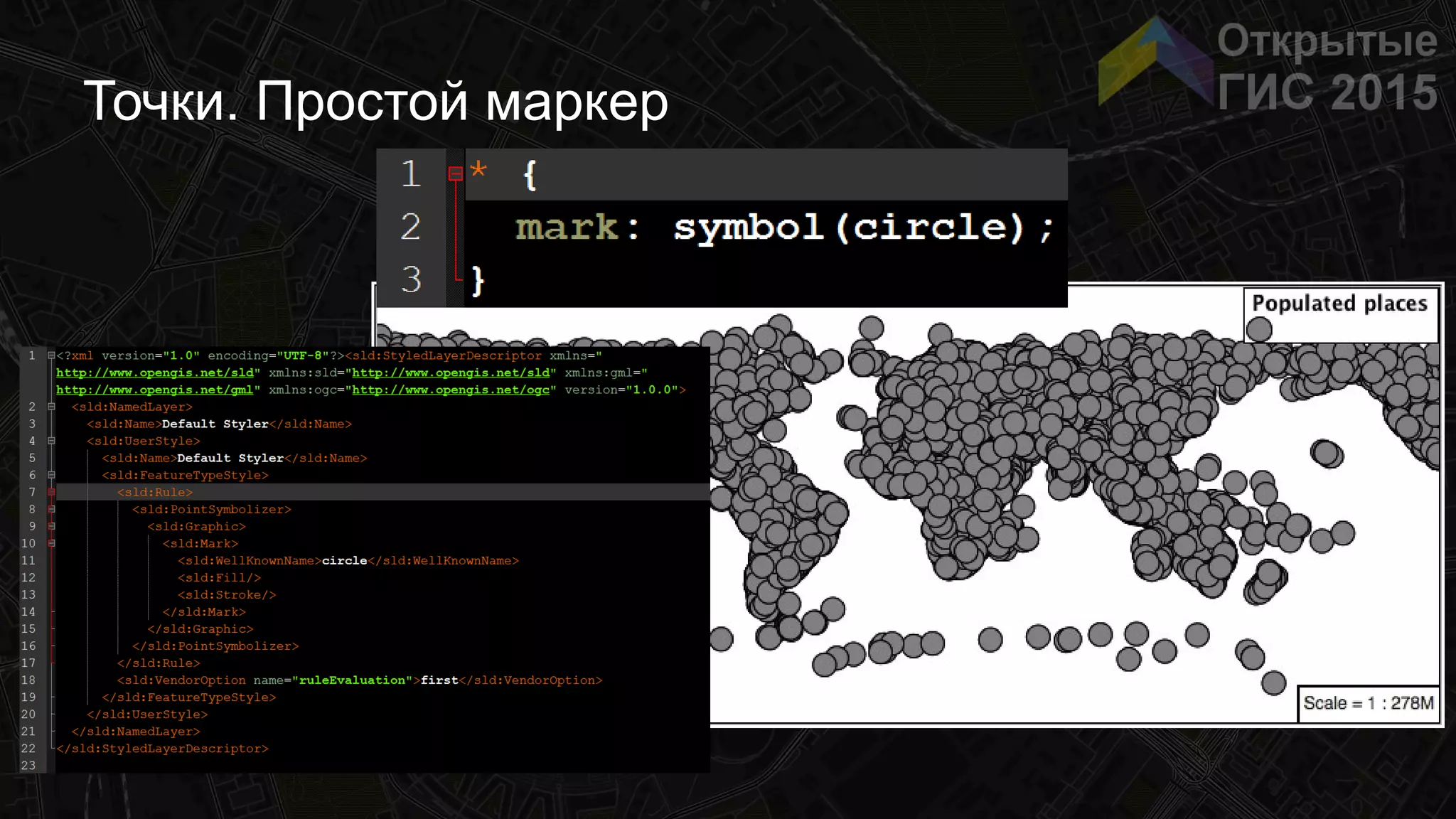 Точки. Простой маркер
 