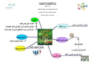 ‫التعليم‬ ‫وزارة‬
‫املكرمة‬ ‫مكة‬ ‫بمنطقة‬‫البنات‬‫لتعليم‬‫العامة‬‫اإلدارة‬
‫التعليمية‬‫الشؤون‬/‫ي‬‫التربو‬‫التدريب‬ ‫إدارة‬
‫مكة‬‫شمال‬‫الثالث‬ ‫التدريب‬‫مركز‬
 