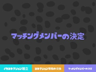 マッチングメンバーの
イカコネクション コネクション の マッチングメンバーの
 
