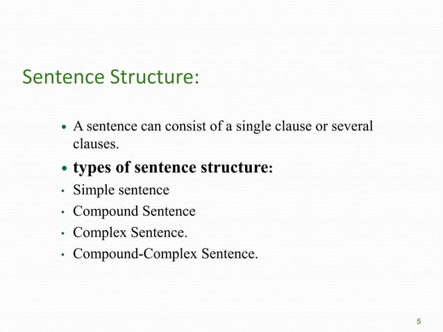 Basic Sentence Structure | PPT