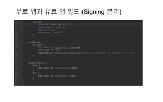 무료 앱과 유료 앱 빌드 (Signing 분리)
 