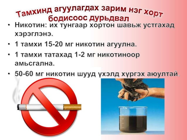 Тамхины хор хөнөөл | PPT