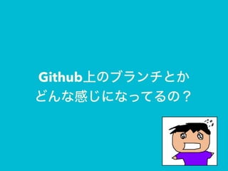 Github上のブランチとか
どんな感じになってるの？
 