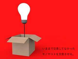 いままで交差してなかった
モノやコトを交差させる。
 