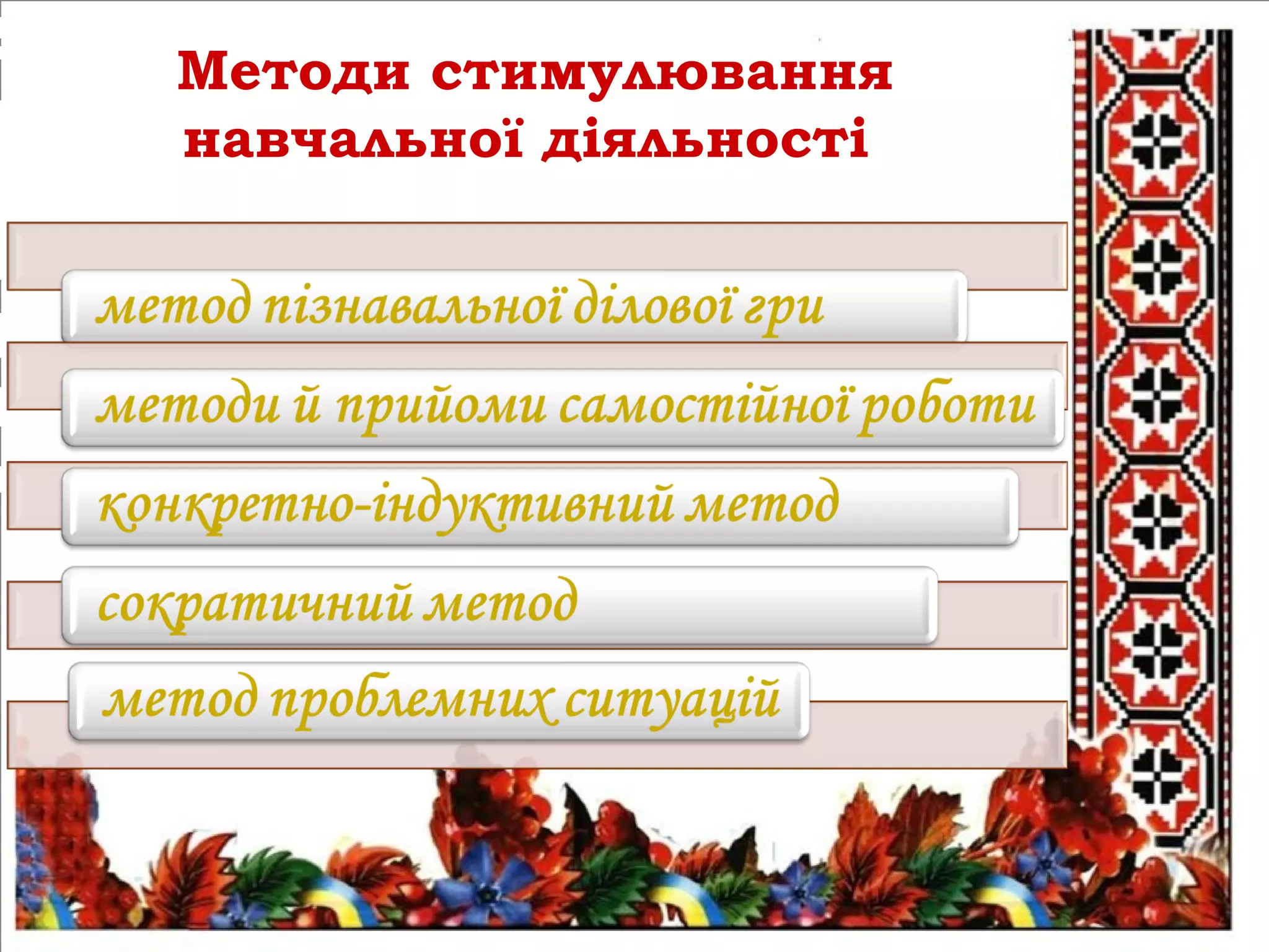 Методи стимулювання
навчальної діяльності
 