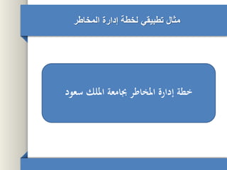 ‫المخاطر‬ ‫إدارة‬ ‫لخطة‬ ‫تطبيقي‬ ‫مثال‬
‫سعود‬ ‫امللك‬ ‫جبامعة‬ ‫املخاطر‬ ‫إدارة‬ ‫خطة‬
 