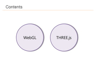 Contents
WebGL THREE.js
 