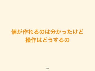 値が作れるのは分かったけど 
操作はどうするの
89
 