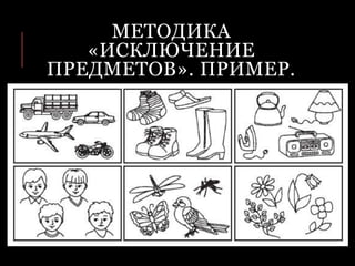 МЕТОДИКА
«ИСКЛЮЧЕНИЕ
ПРЕДМЕТОВ». ПРИМЕР.
 