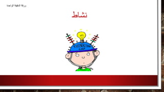 ‫نشاط‬
‫الواحدة‬ ‫الدقيقة‬ ‫ورقة‬
 