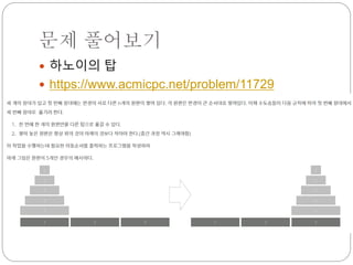 문제 풀어보기
 하노이의 탑
 https://www.acmicpc.net/problem/11729
 
