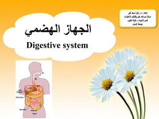 ‫الهضمي‬ ‫الجهاز‬
Digestive system
 