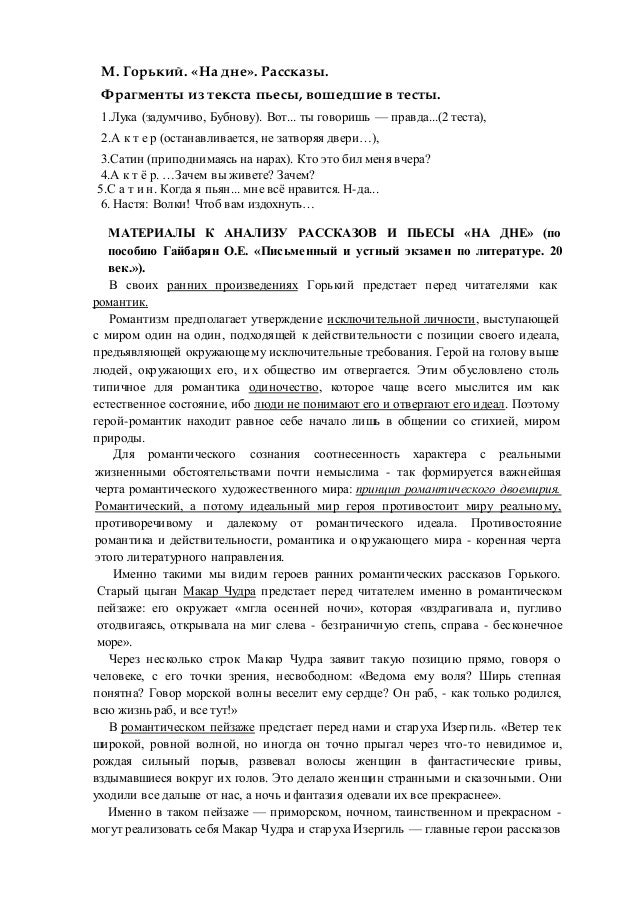 Тест По Пьесе Горького На Дне С Ответами 3 Варианта