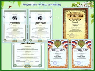 Результаты очных олимпиад
 
