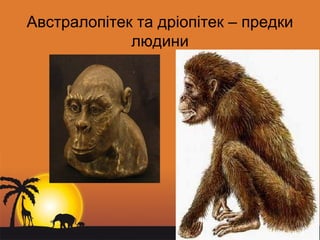 Page 9
Австралопітек та дріопітек – предки
людини
 