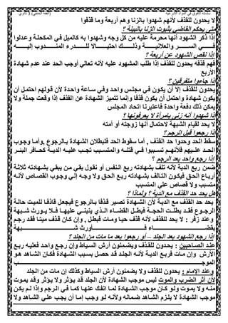 ‫الشرعية‬ ‫المواد‬ ‫في‬ ‫التفوق‬ ‫سلسلة‬‫(الفقه‬)‫الحنفي‬3‫ثانوي‬
‫قذصوا‬ ‫وما‬ ‫أربعة‬ ‫وهم‬ ‫بالزنا‬ ‫شهدوا‬ ‫انهم‬ ‫للقذف‬ ‫يحدول‬ ‫ال‬
‫مص‬‫؟‬ ‫بالبينة‬ ‫الزنا‬ ‫بثبوت‬ ‫القاضي‬ ‫يحكم‬
‫وععدلوا‬ ‫المكحلعة‬ ‫صعي‬ ,‫كالمي‬ ‫به‬ ‫وشهدوا‬ ‫وجه‬ ,‫ك‬ ‫مل‬ ‫عليه‬ ‫محرمة‬ ‫أنها‬ ‫الشهود‬ ‫ذكر‬ ‫إذا‬
‫إليعععععععععععه‬ ‫ععععععععععدو‬‫ع‬‫المن‬ ‫ععععععععععدرء‬‫ع‬‫لل‬ ‫ععععععععععاال‬‫ع‬‫احصي‬ ‫ععععععععععك‬‫ع‬‫وذل‬ ‫ععععععععععة‬‫ع‬‫والعالني‬ ‫ععععععععععر‬‫ع‬‫الس‬ ‫ععععععععععي‬‫ع‬‫ص‬
‫؟‬ ‫أربعة‬ ‫عل‬ ‫الشهود‬ ‫نقص‬ ‫إذا‬
‫عند‬ ‫الحد‬ ‫أوجب‬ ‫تعالي‬ ‫انه‬ ‫عليه‬ ‫المشهود‬ ‫طلب‬ ‫إذا‬ ‫للقذف‬ ‫يحدول‬ ‫قذصه‬ ‫صهم‬‫شهادة‬ ‫عدم‬
‫ااربع‬
‫؟‬ ‫مصفرقيل‬ ‫جاءوا‬ ‫إذا‬
‫أل‬ ,‫احصمع‬ ‫قعولهم‬ ‫ال‬ ‫واحعدة‬ ‫سعاعة‬ ‫وصعي‬ ‫واحعد‬ ‫محلعس‬ ‫صعي‬ ‫يكعول‬ ‫أل‬ ‫إال‬ ‫للقذف‬ ‫يحدول‬
‫وال‬ ‫جملة‬ ‫وقعت‬ ‫إذا‬ ‫القذف‬ ‫عل‬ ‫الشهادة‬ ‫تصميز‬ ‫وإنما‬ ‫قذصا‬ ‫يكول‬ ‫أل‬ ,‫واحصم‬ ‫شهادة‬ ‫يكول‬
‫المحلس‬ ‫اتحاد‬ ‫صاعصبرنا‬ ‫واحدة‬ ‫دصعة‬ ‫ذلك‬ ‫يمكل‬
‫ال‬ ‫بامرأة‬ ‫هن‬ ‫أنه‬ ‫شهدوا‬ ‫إذا‬‫؟‬ ‫يعرصونها‬
‫أمصه‬ ‫أو‬ ‫هوجصه‬ ‫أنها‬ ‫الحصما‬ ‫الشبهة‬ ‫لقيام‬ ‫يحد‬ ‫ال‬
‫؟‬ ‫الرجم‬ ,‫قب‬ ‫رجعوا‬ ‫إذا‬
‫وجعو‬ ‫ووأمعا‬ ‫بعالرجوع‬ ‫الشهادة‬ ‫صلبطالل‬ ‫الحد‬ ‫سقوط‬ ‫أما‬ ‫و‬ ‫القذف‬ ‫حد‬ ‫وحدوا‬ ‫الحد‬ ‫سقط‬
‫ععر‬‫ع‬ ‫الب‬ ‫ععاصر‬‫ع‬‫كح‬ ‫ععة‬‫ع‬‫الدي‬ ‫ععه‬‫ع‬‫علي‬ ‫ععب‬‫ع‬‫تح‬ ‫ععبب‬‫ع‬‫والمصس‬ ‫ععه‬‫ع‬‫قصل‬ ‫ععي‬‫ع‬‫ص‬ ‫ععببوا‬‫ع‬‫تس‬ ‫ععم‬‫ع‬‫صانه‬ ‫ععيهم‬‫ع‬‫عل‬ ‫ععد‬‫ع‬‫الح‬
‫الرجم‬ ‫بعد‬ ‫واحد‬ ‫رجع‬ ‫إذا‬‫؟‬
‫ضمل‬‫ثالثعة‬ ‫بشعهادته‬ ‫يبقعي‬ ‫معل‬ ‫بقعي‬ ‫نقعو‬ ‫أو‬ ‫العنفس‬ ‫ربع‬ ‫بشهادته‬ ‫تلف‬ ‫انه‬ ‫الدية‬ ‫ربع‬
‫عه‬‫ع‬‫ان‬ ‫القلعاو‬ ‫عو‬‫ع‬‫وج‬ ‫إلعي‬ ‫عه‬‫ع‬‫وج‬ ‫وال‬ ‫الحعق‬ ‫ربعع‬ ‫عهادته‬‫ع‬‫بش‬ ‫الصعالف‬ ‫عول‬‫ع‬‫صيك‬ ‫الحعق‬ ‫أربعاع‬
‫المصسبب‬ ‫علي‬ ‫قلاو‬ ‫وال‬ ‫مصسبب‬
‫؟‬ ‫ولماذا‬ ‫؟‬ ‫الدية‬ ‫مع‬ ‫القذف‬ ‫حد‬ ‫يحد‬ ,‫ه‬
‫بعالرجو‬ ‫قعذصا‬ ‫تلعير‬ ‫الشعهادة‬ ‫ال‬ ‫الديعة‬ ‫مع‬ ‫القذف‬ ‫حد‬ ‫يحد‬‫حالعة‬ ‫للميعت‬ ‫قاذصعا‬ ,‫صيحعع‬ ‫ع‬
‫ععبهة‬‫ع‬‫ش‬ ‫ععورن‬‫ع‬‫ي‬ ‫ععال‬‫ع‬‫ص‬ ‫ععا‬‫ع‬‫عليه‬ ‫ععي‬‫ع‬‫ينبن‬ ‫ععذي‬‫ع‬‫ال‬ ‫ععاء‬‫ع‬‫القض‬ ,‫عع‬‫ع‬‫صبط‬ ‫ععة‬‫ع‬‫الحح‬ ‫ععت‬‫ع‬‫بطل‬ ‫ععد‬‫ع‬‫صق‬ ‫ععوع‬‫ع‬‫الرج‬
‫رجعم‬ ‫صقعد‬ ‫ميصعا‬ ‫قعذف‬ ‫كعال‬ ‫وإل‬ ‫و‬ ,‫صبطع‬ ‫ومعات‬ ‫حيعا‬ ‫قذف‬ ‫انه‬ ‫للقذف‬ ‫يحد‬ ‫ال‬ : ‫هصر‬ ‫وعند‬
‫ععععععععععععععععععععععععععععععععععععععععععععععععععععععبهة‬‫ع‬‫ش‬ ‫ورن‬ ‫عععععععععععععععععععععععععععععععععععععععععععععععععععععع‬‫ع‬‫ص‬ ‫ععععععععععععععععععععععععععععععععععععععععععععععععععععععاء‬‫ع‬‫بقض‬
‫الحلد‬ ‫بعد‬ ‫الشهود‬ ‫رجع‬ ‫إذا‬–‫؟‬ ‫الحلد‬ ‫مل‬ ‫مات‬ ‫ما‬ ‫بعد‬ ‫رجعوا‬ ‫أو‬
‫اللعاحبيل‬ ‫عنعد‬:‫عع‬‫ع‬‫رب‬ ‫صعليعه‬ ‫واحعد‬ ‫عع‬‫ع‬‫رج‬ ‫وإل‬ ‫السعياط‬ "‫أر‬ ‫ويضعمنول‬ ‫عذف‬‫ع‬‫للق‬ ‫يحعدول‬
‫عو‬‫ع‬‫ه‬ ‫عاهد‬‫ع‬‫الش‬ ‫عال‬‫ع‬‫صك‬ ‫عهادة‬‫ع‬‫الش‬ ‫عبب‬‫ع‬‫بس‬ ,‫حلع‬ ‫عد‬‫ع‬‫ق‬ ‫عد‬‫ع‬‫الحل‬ ‫عه‬‫ع‬‫ان‬ ‫عة‬‫ع‬‫الدي‬ ‫عع‬‫ع‬‫صرب‬ ‫معات‬ ‫وإل‬ "‫اار‬
‫ععععععععععععععععععععععععععععععععععععععععععععععععععععععععععععععععععععععععععععععععععععععععععععععععععععععععععععععععععععععععععععععععععععععععععععععععععععععععععععععععععععععععععععععععععععععععععععععععععب‬‫ع‬‫الموج‬
: ‫مام‬ ‫ا‬ ‫وعند‬‫الحلد‬ ‫مل‬ ‫مات‬ ‫إل‬ ‫وكذلك‬ ‫السياط‬ "‫أر‬ ‫يضمنول‬ ‫وال‬ ‫للقذف‬ ‫يحدول‬
‫والموت‬ ‫الضر‬ ‫أثر‬ ‫ال‬‫قعد‬ ‫الحلد‬ ‫ال‬ ‫الشهادة‬ ‫موجب‬ ‫ليس‬‫يمعوت‬ ‫وقعد‬ ‫يعؤثر‬ ‫وال‬ ‫يعؤثر‬
‫عل‬‫ع‬‫يك‬ ‫عم‬‫ع‬‫ل‬ ‫وإذا‬ ‫العرجم‬ ‫عي‬‫ع‬‫ص‬ ‫كمعا‬ ‫عا‬‫ع‬‫عنه‬ ‫انفعك‬ ‫عا‬‫ع‬‫لم‬ ‫عهادة‬‫ع‬‫الش‬ ‫موجعب‬ ‫عال‬‫ع‬‫ك‬ ‫ولعو‬ ‫عوت‬‫ع‬‫يم‬ ‫وال‬ ‫منعه‬
‫وال‬ ‫الشعاهد‬ ‫علعي‬ ‫يحعب‬ ‫أل‬ ‫إمعا‬ ‫وجعب‬ ‫لعو‬ ‫وانعه‬ ‫ضعمانه‬ ‫الشعاهد‬ ‫يلعزم‬ ‫ال‬ ‫الشهادة‬ ‫موجب‬
 