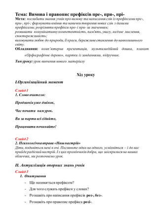 Написання префіксів пре , при-, прі- | PDF
