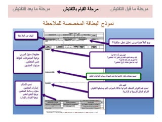 ‫للمالحظة‬ ‫المخصصة‬ ‫البطاقة‬ ‫نموذج‬
 