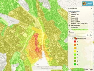 GIS Цюрихской обл., более 100
тематических карт
 
