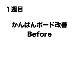 かんばんボード改善
Before
1週目
 