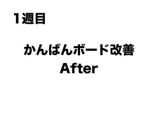かんばんボード改善
After
1週目
 