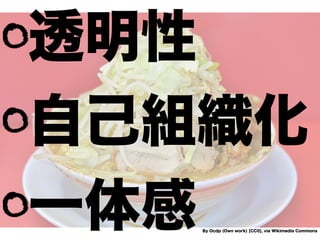 透明性
自己組織化
一体感By Ocdp (Own work) [CC0], via Wikimedia Commons
 