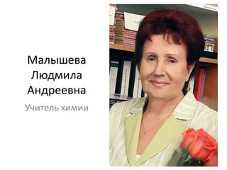 Малышева
Людмила
Андреевна
Учитель химии
 