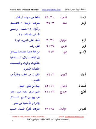 Arabic Bible Outreach Ministry www.arabicbible.com ‫ازة‬ ‫ا‬ ‫ا‬
P.O Box 486, Dracut MA 01826 USA Email: info@arabicbible.com
© Copyright 1998−2005, All rights reserved.
١
٣
:.
::
):.(
:.
:.
:
.
:
.
:..
:
.
::
 