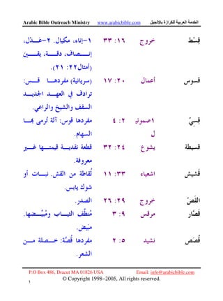 Arabic Bible Outreach Ministry www.arabicbible.com ‫ازة‬ ‫ا‬ ‫ا‬
P.O Box 486, Dracut MA 01826 USA Email: info@arabicbible.com
© Copyright 1998−2005, All rights reserved.
١
٤
:.
):.(
:)(:
.
::
.
:
.
:.
.
:.
:.
.
::
.
 