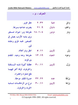 Arabic Bible Outreach Ministry www.arabicbible.com ‫ازة‬ ‫ا‬ ‫ا‬
P.O Box 486, Dracut MA 01826 USA Email: info@arabicbible.com
© Copyright 1998−2005, All rights reserved.
١
٨
‫ف‬ ‫ا‬–‫و‬-
:.
:.
::
.
:.
::
.
:
.
:..
:
.
 