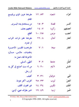 Arabic Bible Outreach Ministry www.arabicbible.com ‫ازة‬ ‫ا‬ ‫ا‬
P.O Box 486, Dracut MA 01826 USA Email: info@arabicbible.com
© Copyright 1998−2005, All rights reserved.
٢
٣
::
.
:.
:.
:.
::
.
::
)(
.
:.
:
.
:.
:.
:.
:.
 