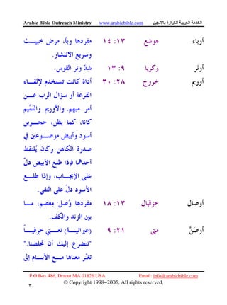 Arabic Bible Outreach Ministry www.arabicbible.com ‫ازة‬ ‫ا‬ ‫ا‬
P.O Box 486, Dracut MA 01826 USA Email: info@arabicbible.com
© Copyright 1998−2005, All rights reserved.
٣
١
:
.
:.
:
.
.
::
.
:)(
"".
 