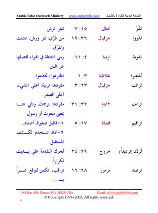 Arabic Bible Outreach Ministry www.arabicbible.com ‫ازة‬ ‫ا‬ ‫ا‬
P.O Box 486, Dracut MA 01826 USA Email: info@arabicbible.com
© Copyright 1998−2005, All rights reserved.
٤
٤
:.
::
.
:
.
:.
::
.
:.
.
:.
.
)(:
.
:
....
 
