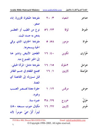 Arabic Bible Outreach Ministry www.arabicbible.com ‫ازة‬ ‫ا‬ ‫ا‬
P.O Box 486, Dracut MA 01826 USA Email: info@arabicbible.com
© Copyright 1998−2005, All rights reserved.
٦
٧
::.
.
:
.
::
.
:.
.
::.
:
.
:
.
:.
:
..
 