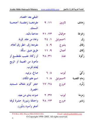 Arabic Bible Outreach Ministry www.arabicbible.com ‫ازة‬ ‫ا‬ ‫ا‬
P.O Box 486, Dracut MA 01826 USA Email: info@arabicbible.com
© Copyright 1998−2005, All rights reserved.
٨
٩
.
::
.
:.
:..
:..
:..
::
.
:.
:.
:
.
:.
::
).(
 