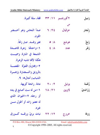 Arabic Bible Outreach Ministry www.arabicbible.com ‫ازة‬ ‫ا‬ ‫ا‬
P.O Box 486, Dracut MA 01826 USA Email: info@arabicbible.com
© Copyright 1998−2005, All rights reserved.
٩
٠
:.
:
.
:..
::
.
.
)(
)
(:.
:..
:
.
.
:
 