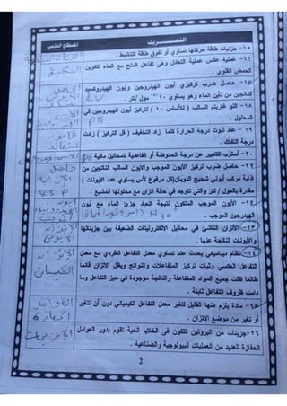 ملف شامل كيمياء - الصف الثالث الثانوي