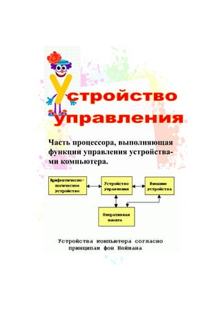 Часть процессора, выполняющая
функции управления устройства-
ми компьютера.
 