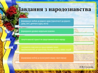 Завдання з народознавства
Л.Ф. Суслова
 