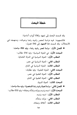 منهج الشيخ محمد رشيد رضا في العقيدة