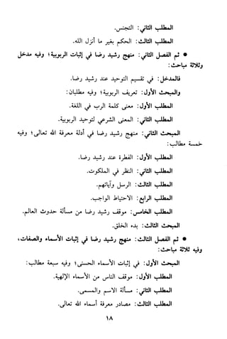 منهج الشيخ محمد رشيد رضا في العقيدة