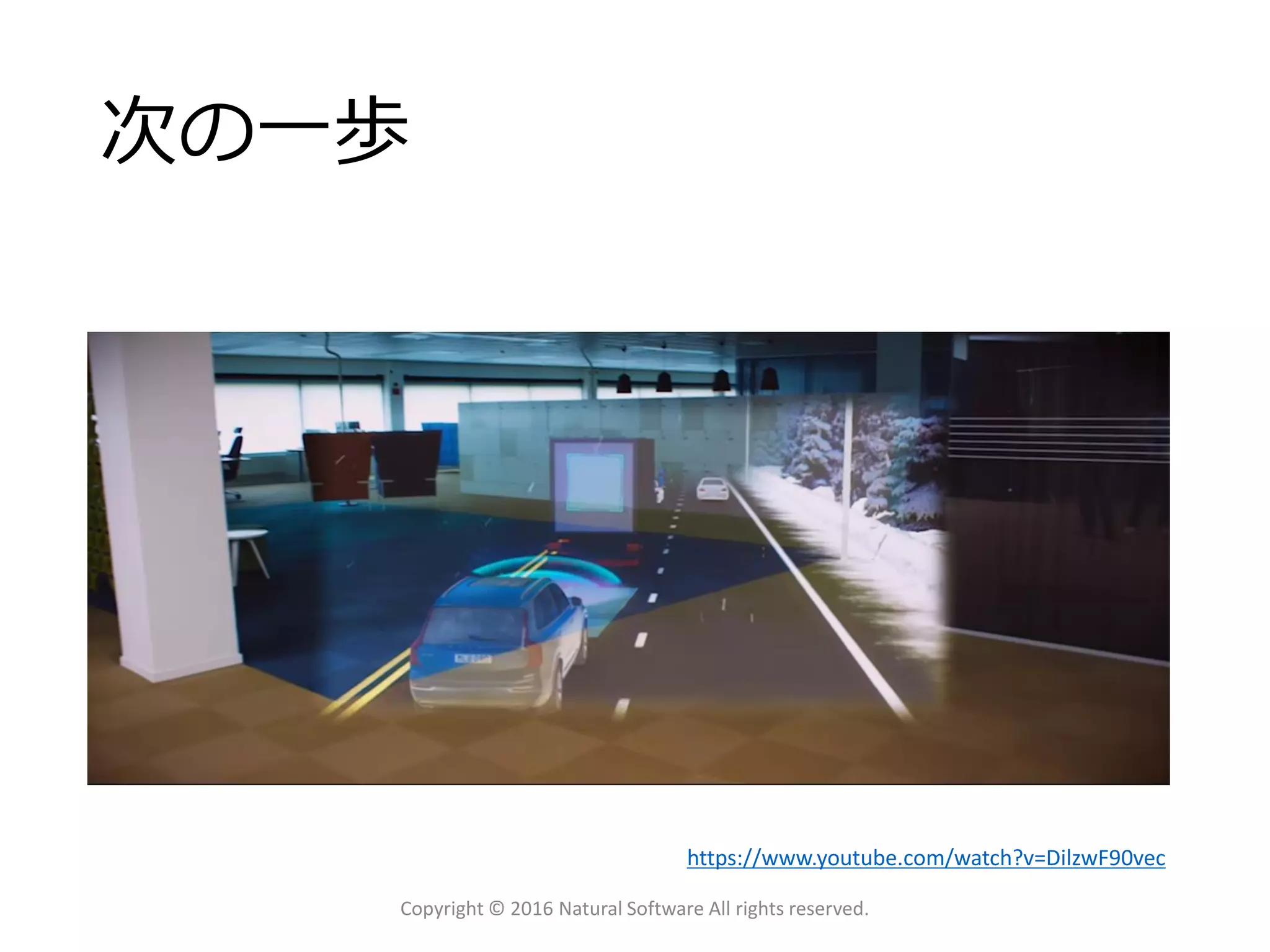 次の一歩
Copyright © 2016 Natural Software All rights reserved.
https://www.youtube.com/watch?v=DilzwF90vec
 