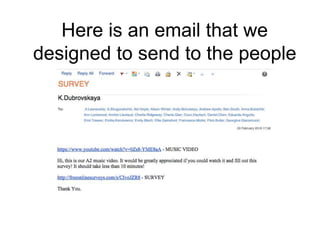 Here is an email that we
designed to send to the people
 