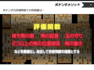 Copyright © 2014 OPT, Inc. All Rights Reserved.
ボナンザメソッド
ボナンザの評価関数での特徴量は…
29
 