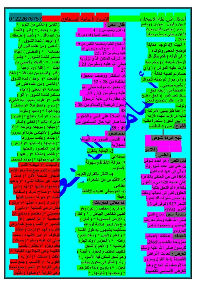 ‫ألدل ل‬‫في‬‫ليلة‬‫التمتحان‬‫التستاذ‬‫/أتساتمة‬‫السبعاوي‬01222676757
‫باسم‬ ) ( ‫صؤول‬ – ‫دقؤول‬ ) ‫بين‬ *
‫يحرك‬ ‫نادقص‬ ...