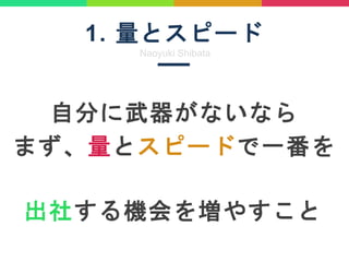 1. ȥԩ`
Naoyuki Shibata
Է֤ʤʤ
ޤȥԩ`ɤһ
礹C򉈤䤹
 