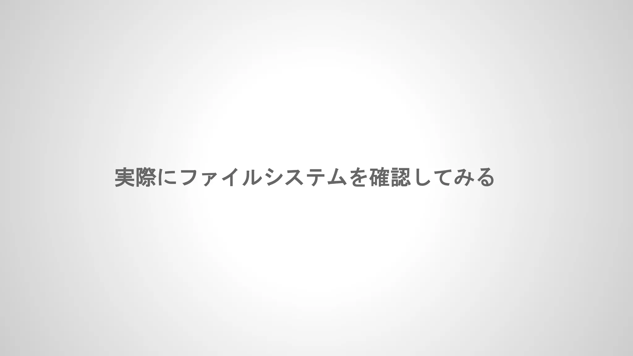 実際にファイルシステムを確認してみる
 